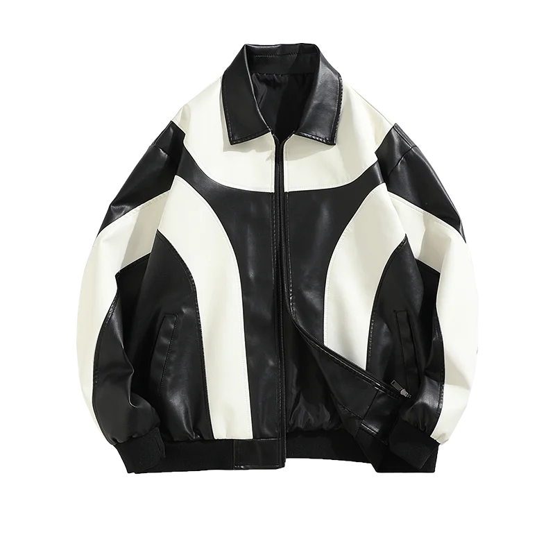 Drip Mods Hip Hop Style Faux Leather Motorcycle Jacket