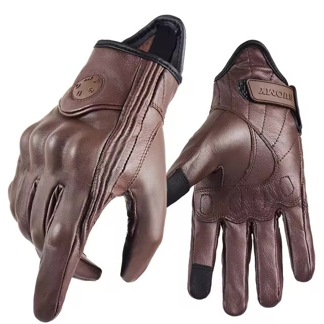 Breathable Women'S Leather Biker Gloves