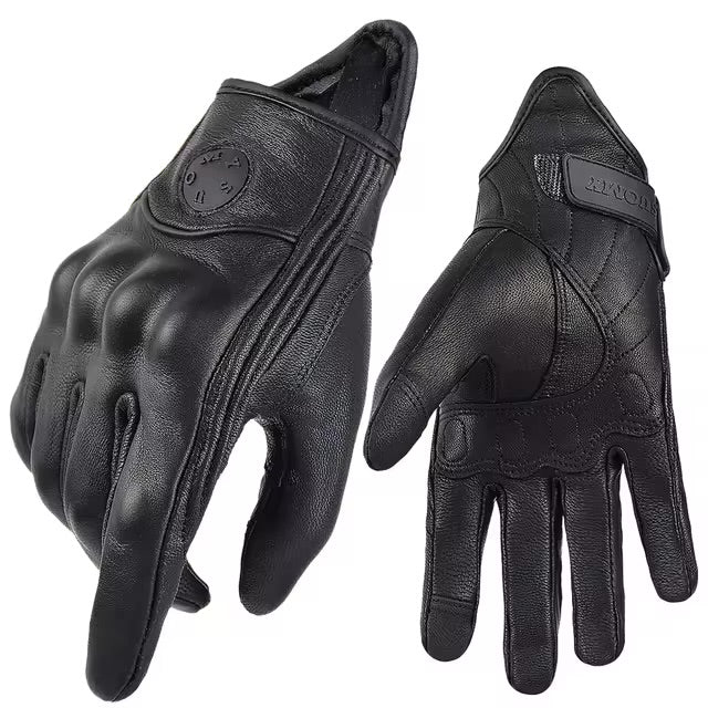 Breathable Women'S Leather Biker Gloves