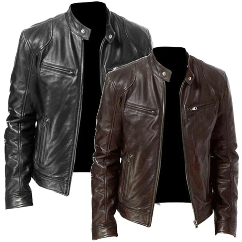 Retro Leather Motor Jacket