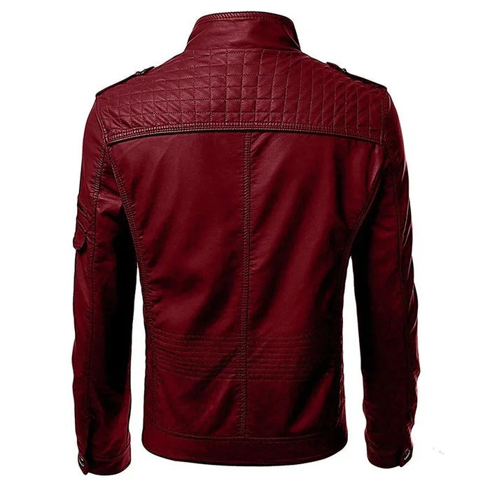 Drip Mods Red Robin Faux Leather Motorcycle Jacket