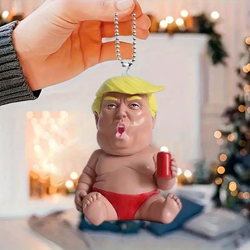 Trump holding Soda Key Tag