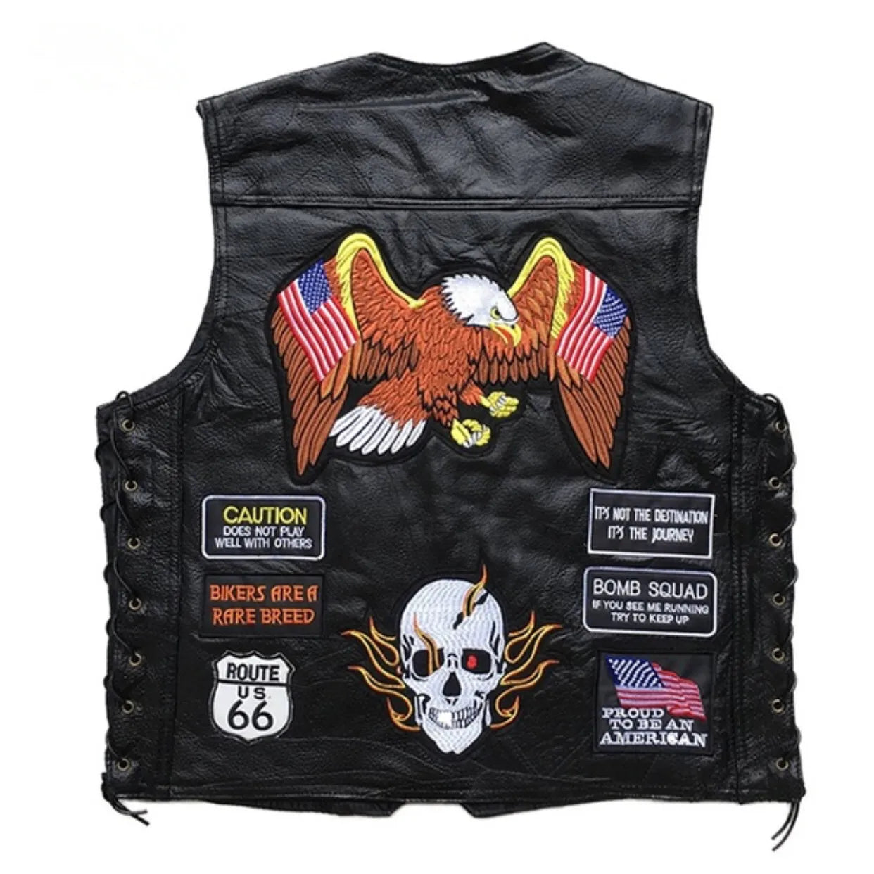 Drip Mods Punk Motorcycle Vest With 42 Patches