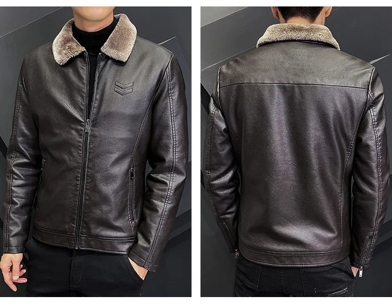 Drip Mods Windproof Motorcycle Jacket with Fur Collar