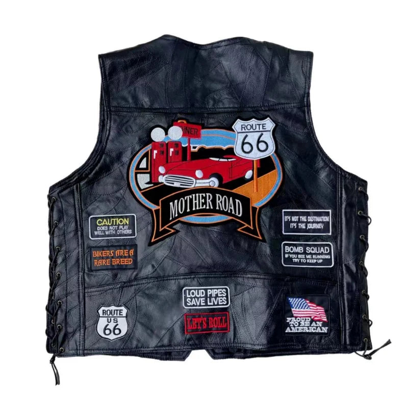 Drip Mods Punk Motorcycle Vest With 42 Patches