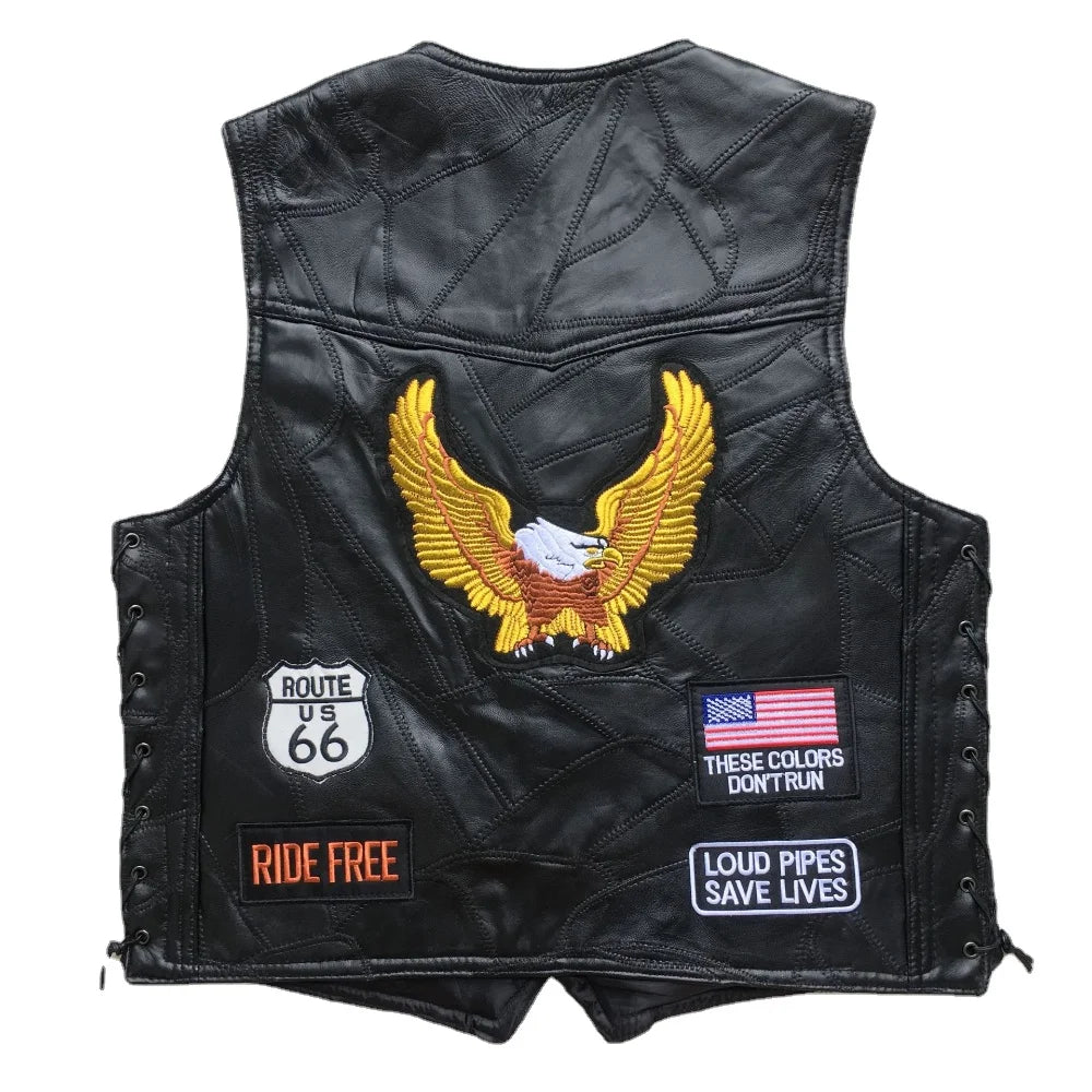 Drip Mods Punk Motorcycle Vest With 42 Patches