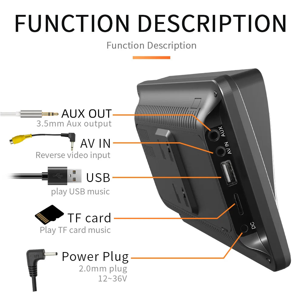 Universal 7" Car MP5 Player – Wireless CarPlay, Android Auto, MirrorLink, Bluetooth, FM, USB, & Rear Camera