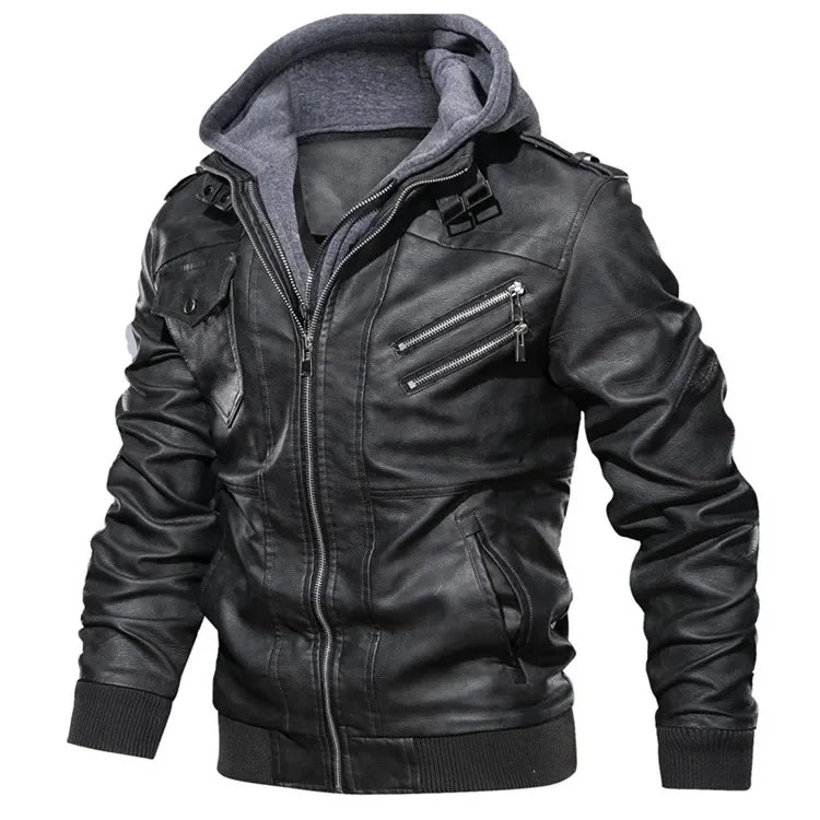 Drip Mods Hoodie Motorcycle Leather Jacket