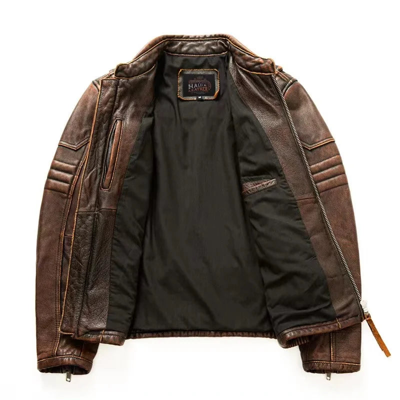 Vintage Real Leather Motorcycle Jacket