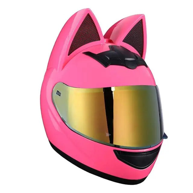 Cat Ear Full Face Motorcycle Bluetooth Helmet