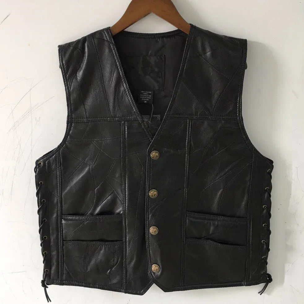 Drip Mods Punk Motorcycle Vest With 42 Patches