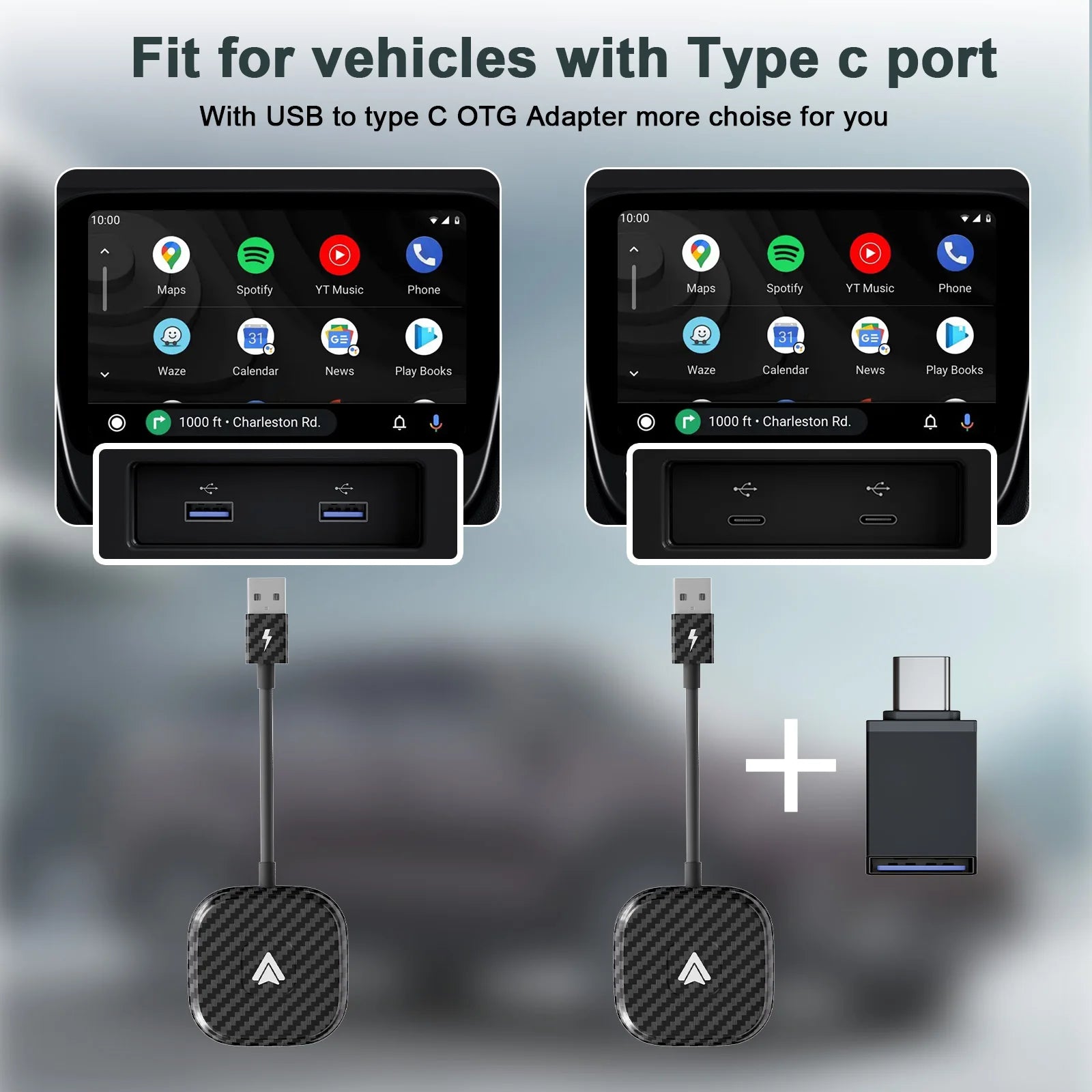 Drip Mods Wireless CarPlay & Android Auto Adapter – Easy Setup, USB & USB-C Compatible