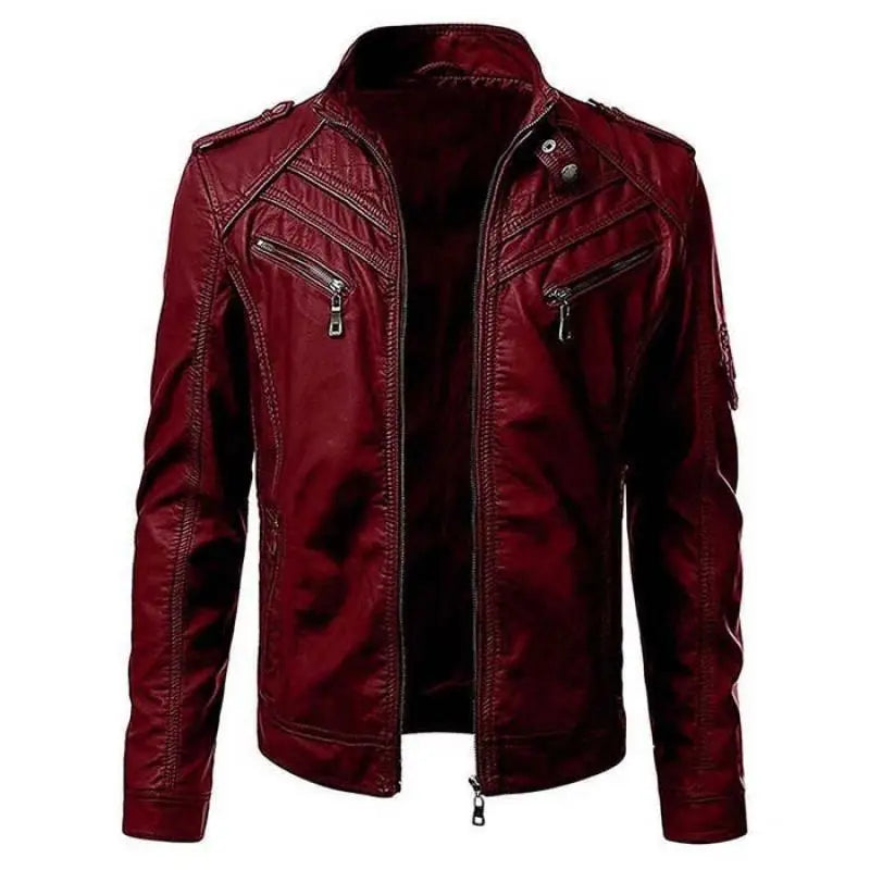 Drip Mods Red Robin Faux Leather Motorcycle Jacket