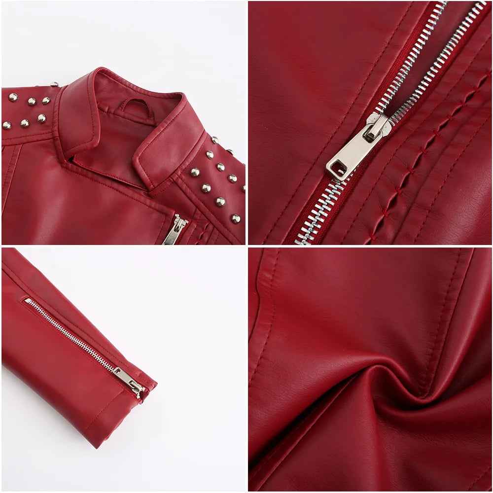 Women's Faux Leather Motor Jacket