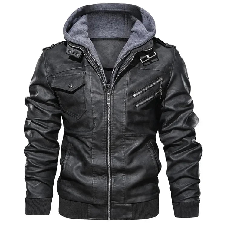 Drip Mods Hoodie Motorcycle Leather Jacket