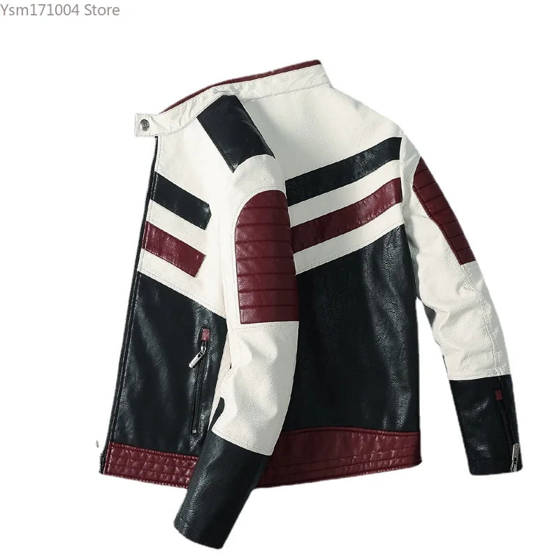 Sporty leather Motorcycle Racing Jacket