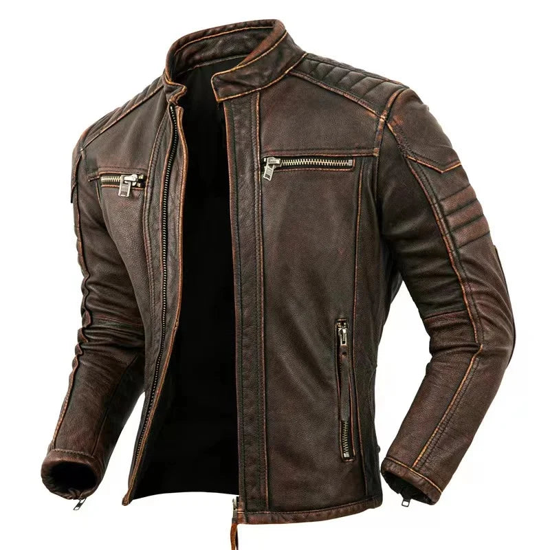 Vintage Real Leather Motorcycle Jacket