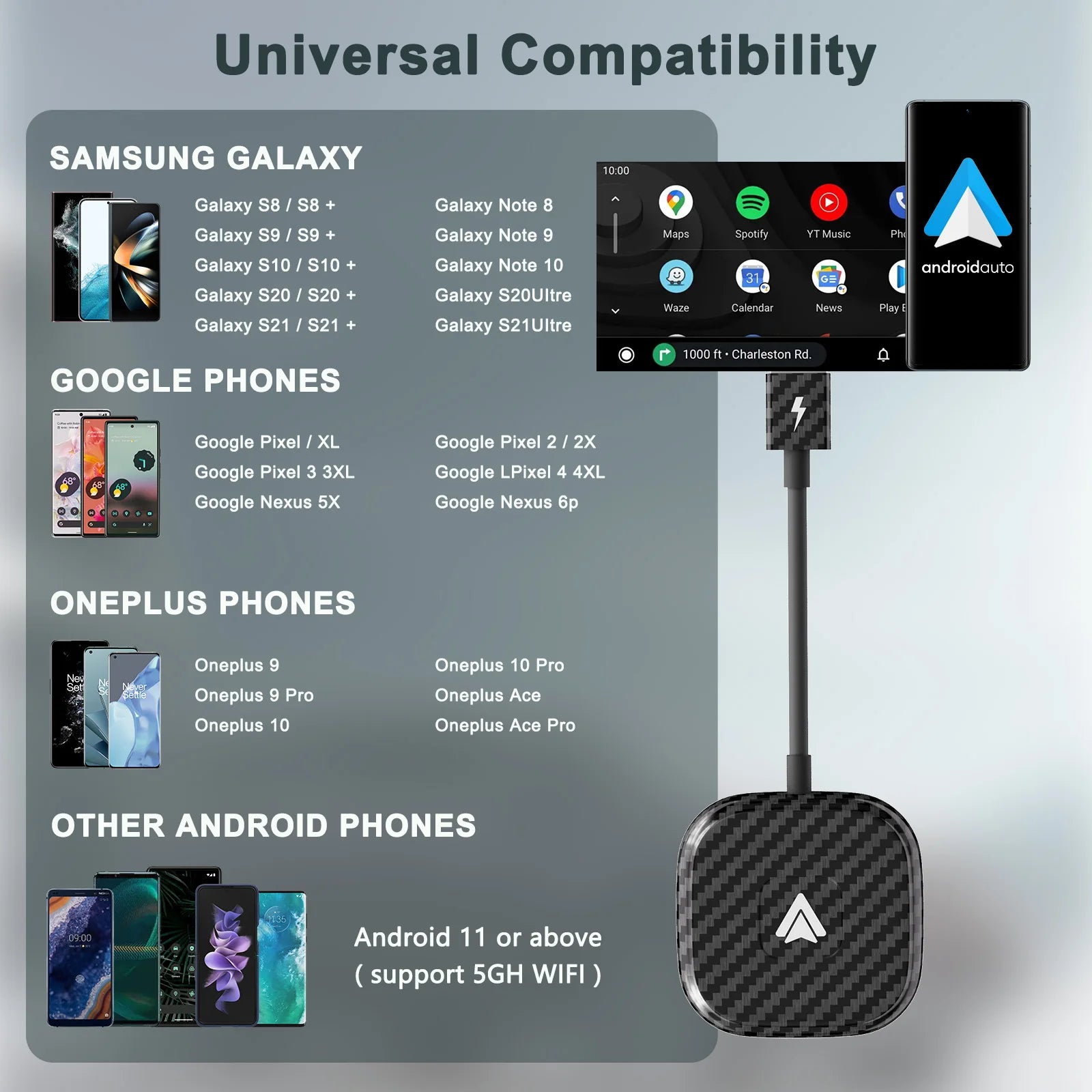 Drip Mods Wireless CarPlay & Android Auto Adapter – Easy Setup, USB & USB-C Compatible