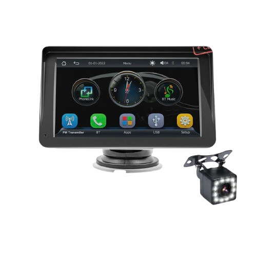 Universal 7" Car MP5 Player – Wireless CarPlay, Android Auto, MirrorLink, Bluetooth, FM, USB, & Rear Camera