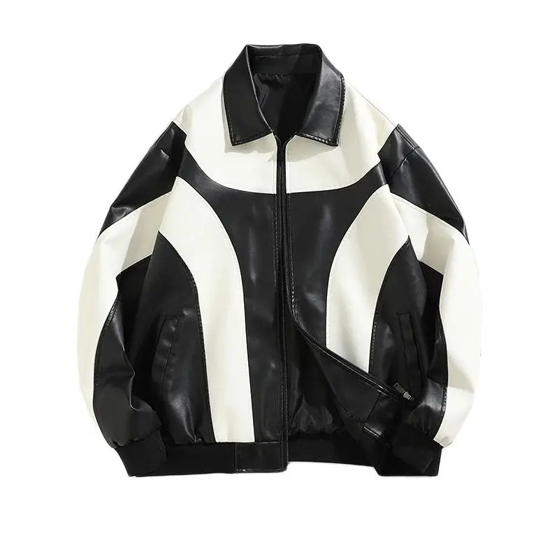 Drip Mods Hip Hop Style Faux Leather Motorcycle Jacket