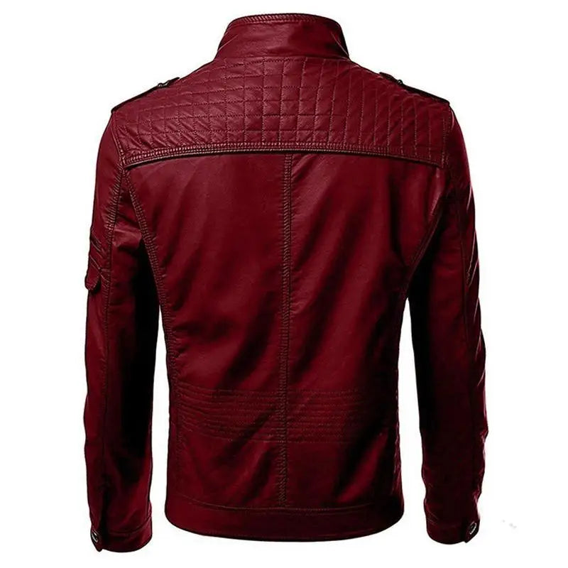 Drip Mods Red Robin Faux Leather Motorcycle Jacket