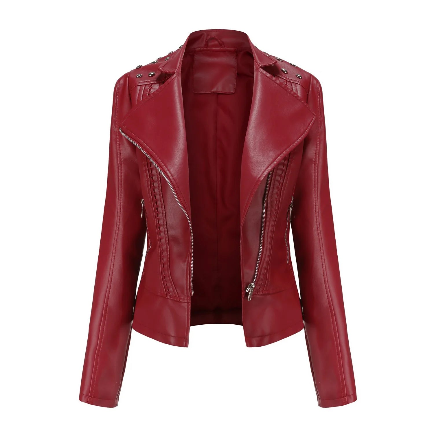 Women's Faux Leather Motor Jacket