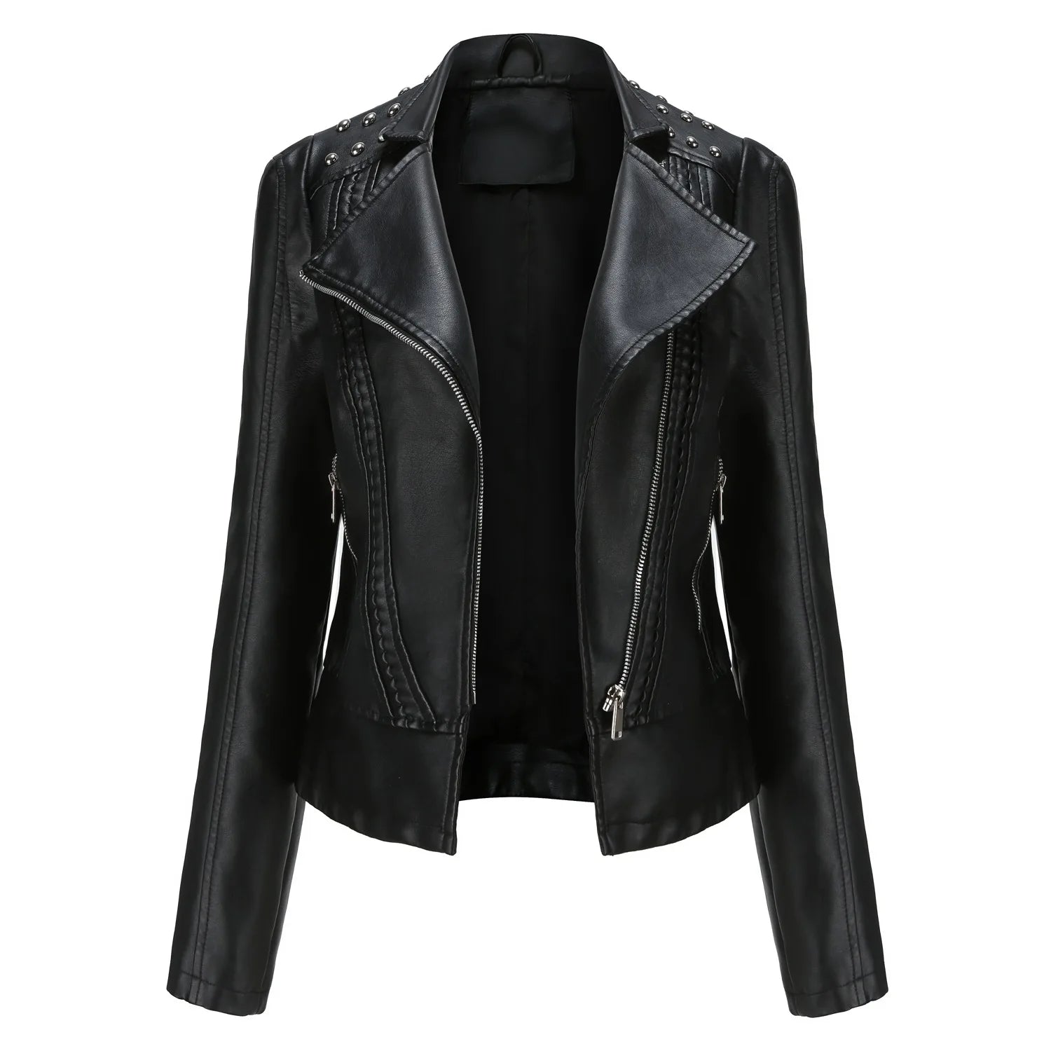 Women's Faux Leather Motor Jacket