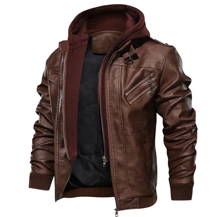 Drip Mods Hoodie Motorcycle Leather Jacket