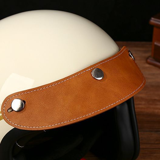 Retro Helmet Leather Visor