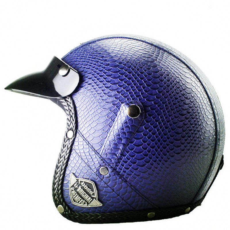 Drip Mods Retro Leather Motorcycle Helmet