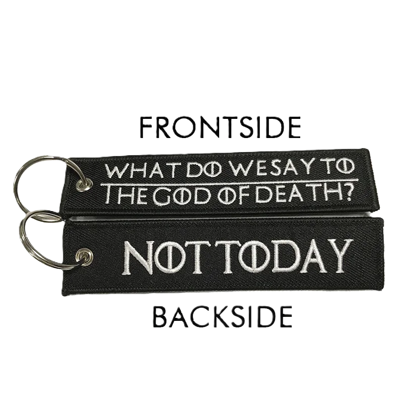 Not Today Double Sided Embroidery Key Tag