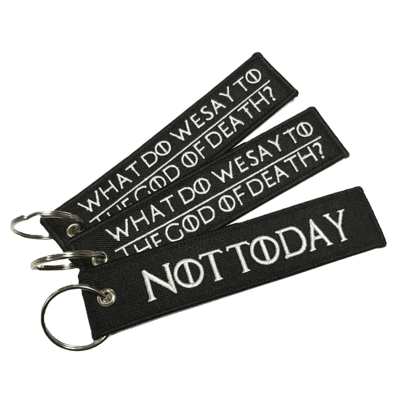 Not Today Double Sided Embroidery Key Tag