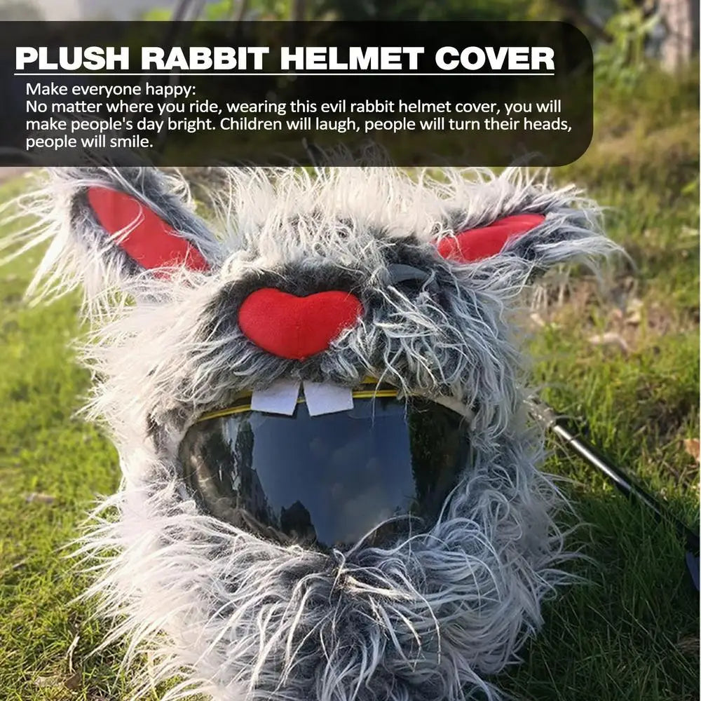 Motorcycle Helmet Cover - Evil Wolly Rabbit